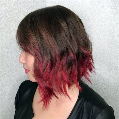 dark brown to red ombre short hair|red hair balayage ombre.